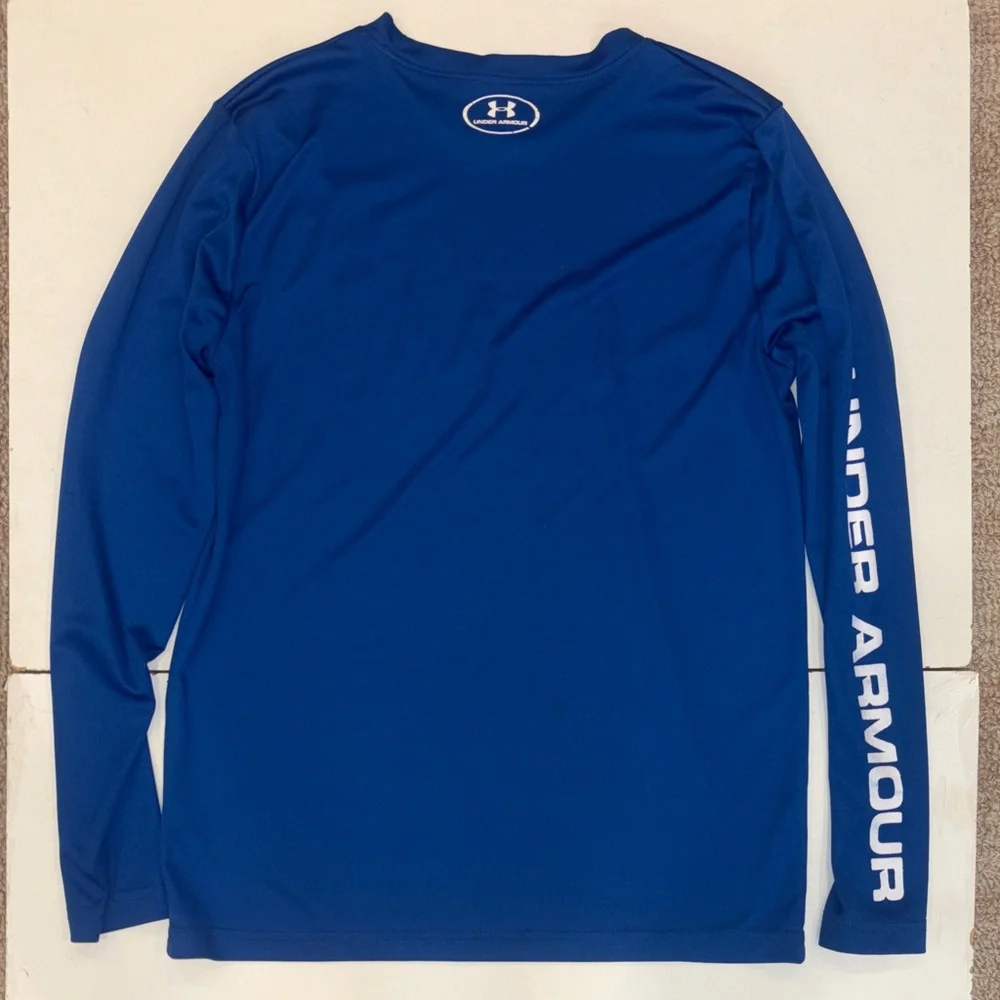 Under Armour Fish Royal Cobalt Blue Long Sleeve Kids Tee